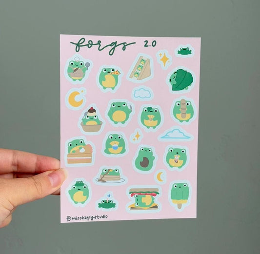 Frog Sticker Sheet for Journaling - 2.0