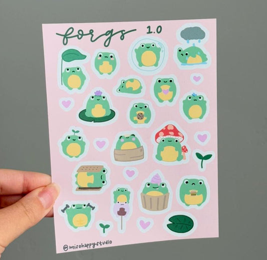 Frog Sticker Sheet for Journaling - 1.0