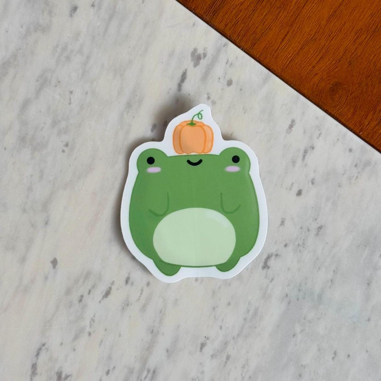 Pumpkin Frog Waterproof Matte Vinyl Stickers
