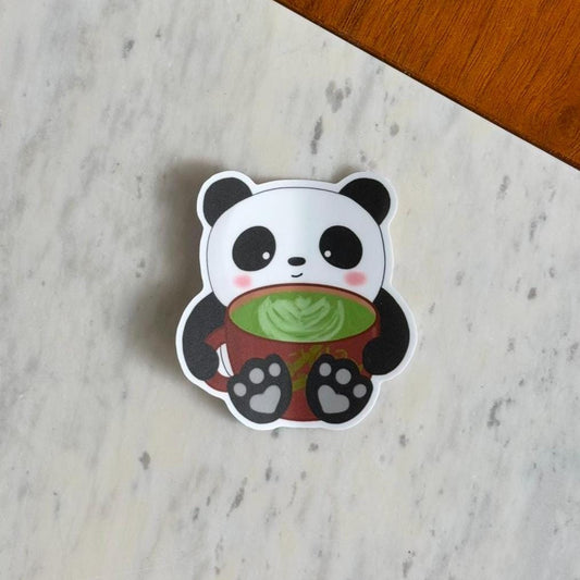 Matcha Latte Panda Waterproof Matte Vinyl Stickers