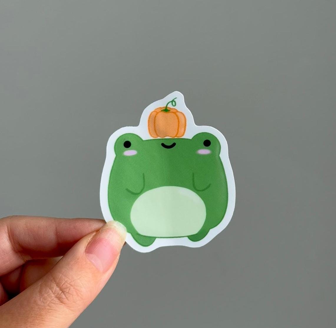 Pumpkin Frog Waterproof Matte Vinyl Stickers