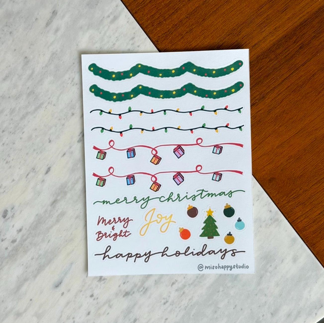 Holiday Sticker Sheet for Journaling