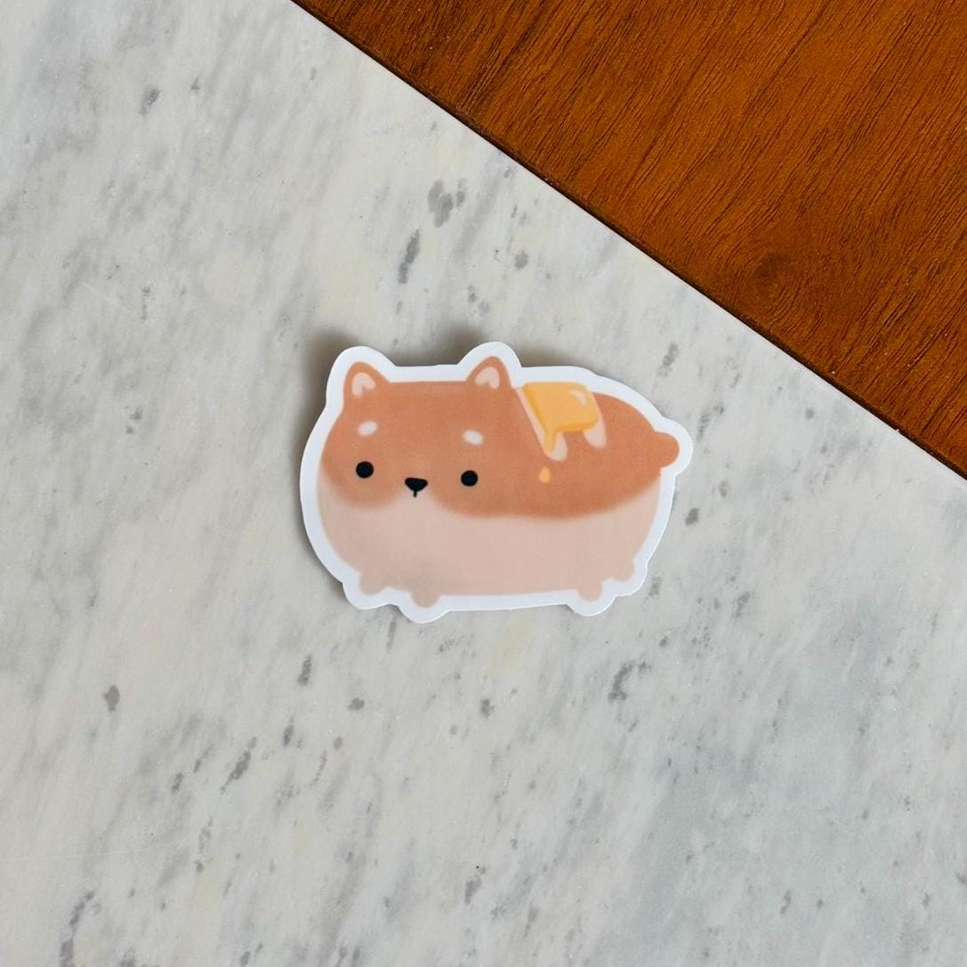 Bread Shiba Waterproof Matte Vinyl Stickers