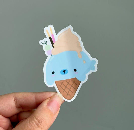 Soft Serve Seal Waterproof Matte Vinyl Stickers