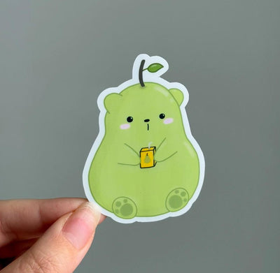 Pear Bear Waterproof Matte Vinyl Sticker