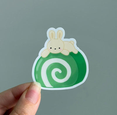 Roll Cake Bunny Waterproof Matte Vinyl Sticker