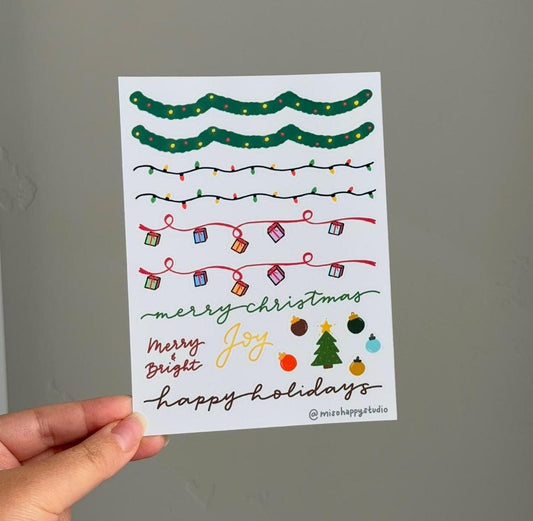 Holiday Sticker Sheet for Journaling