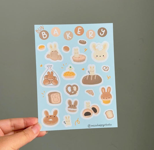 Bakery Bunny Sticker Sheet for Journaling