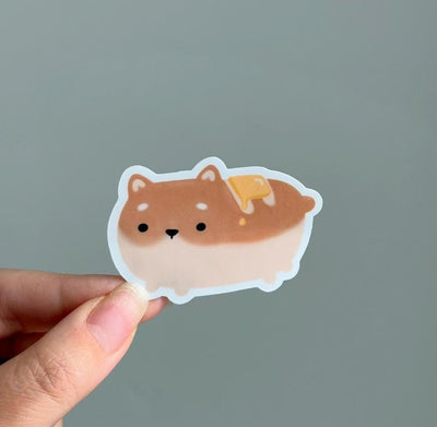 Bread Shiba Waterproof Matte Vinyl Sticker
