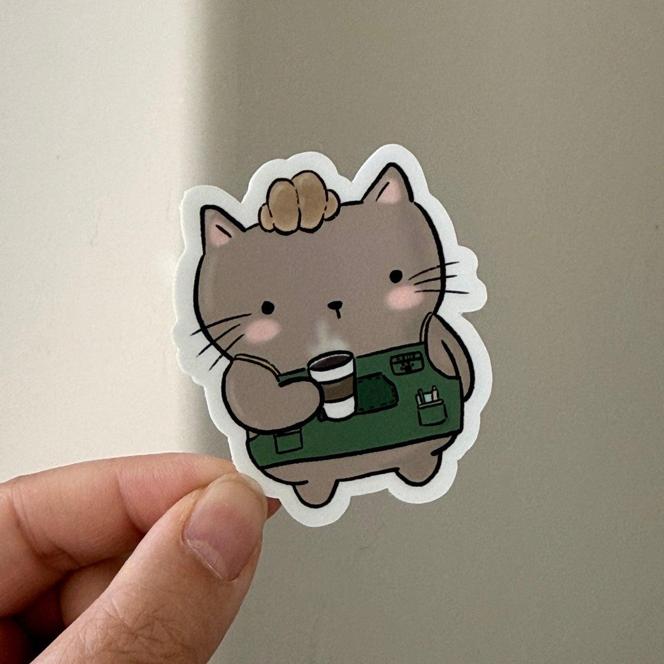Cat Cafe Barista Sticker - January Mail Club Archive