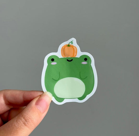Pumpkin Frog Waterproof Matte Vinyl Stickers