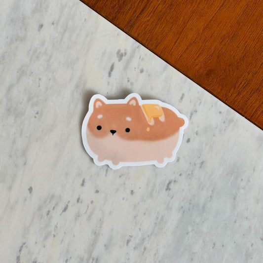 Bread Shiba Waterproof Matte Vinyl Sticker